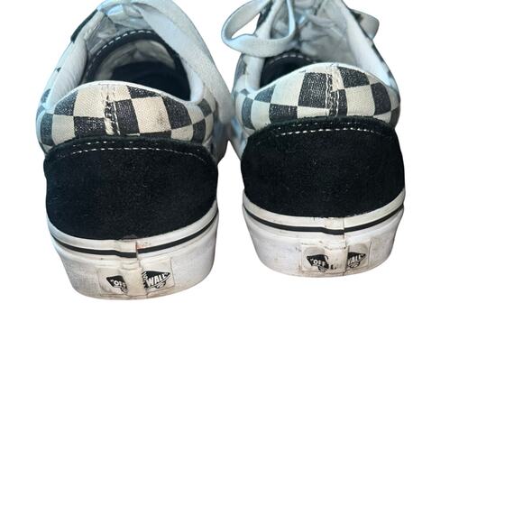 Black White Checkered Low Top Vans Size 6 Men’s Size 7.5 Women - Picture 8 of 11